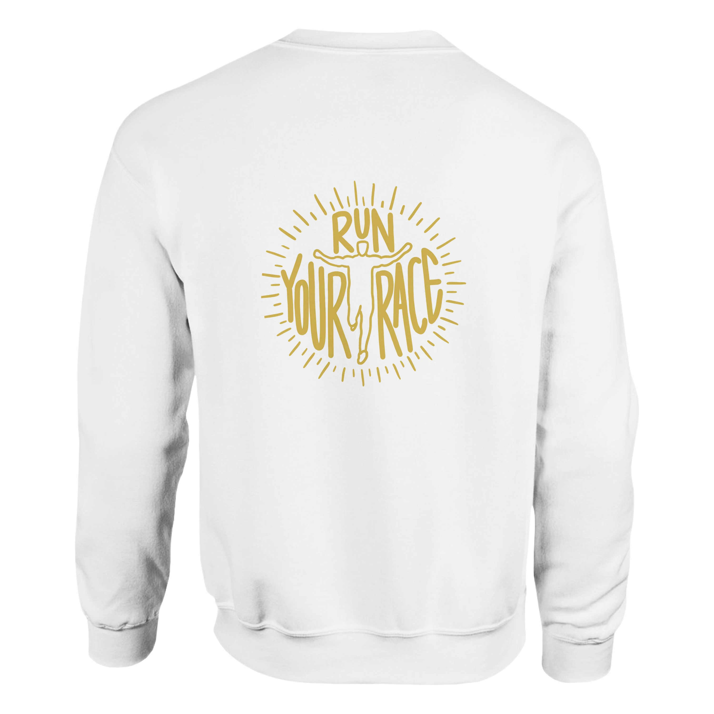 Why Not Run Your Race White Crewneck